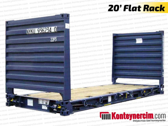 20 FT Flat Rack Yük Konteyneri, ISO Container, Sıfır - ISO107