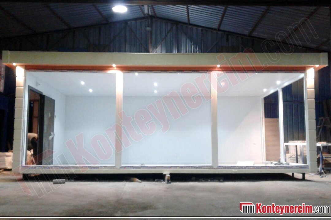 3x7m Fugalı Süperlüks, Full Camlı Ofis Konteyneri - OFS102