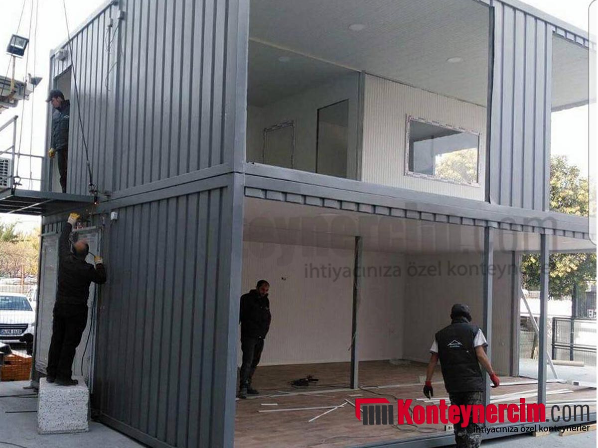 84 m2 Çift Katlı Full Camlı, Çatılı Ofis Konteyner - OFS145 - Görsel 2