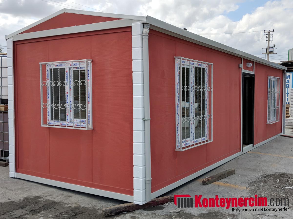 3x8m Betopan Kaplamalı, Çatılı Konteyner Ev EV125 Konteynercim