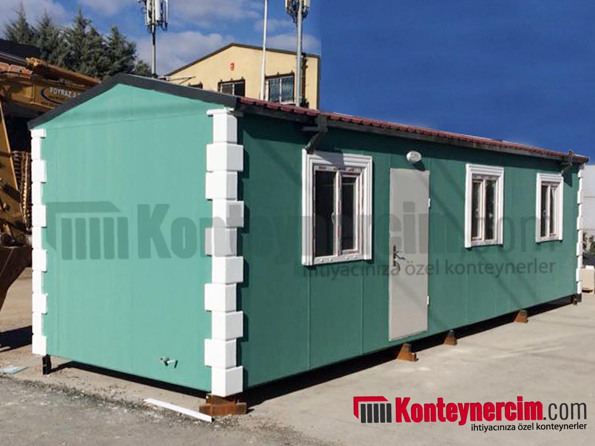 3x8m Betopan Kaplamalı, Çatılı Konteyner Ev EV125 Konteynercim