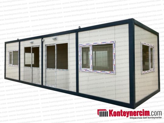3x9m Çift Odalı, Alüminyum Sürgülü Kapılı, Sandiviç Panel Ofis Konteyner - OFS160