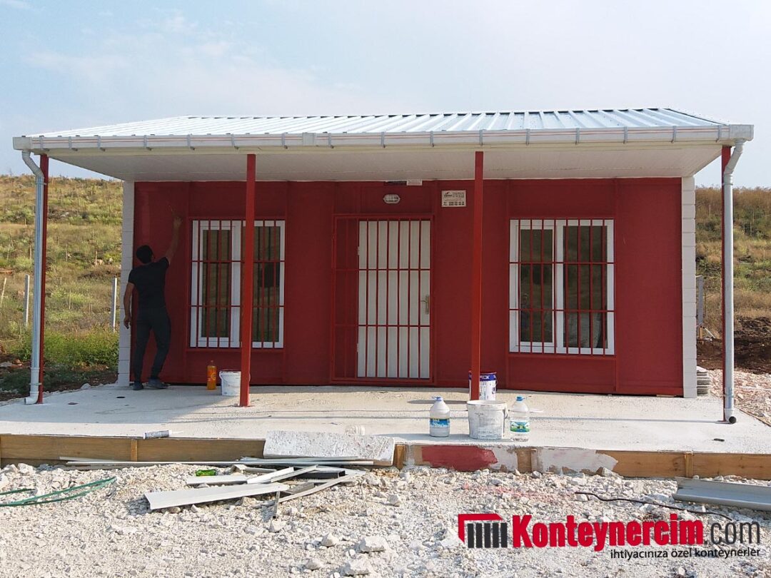 56 m2 Betopanlı, Çatılı, Verandalı Konteyner Ev EV123 Konteynercim