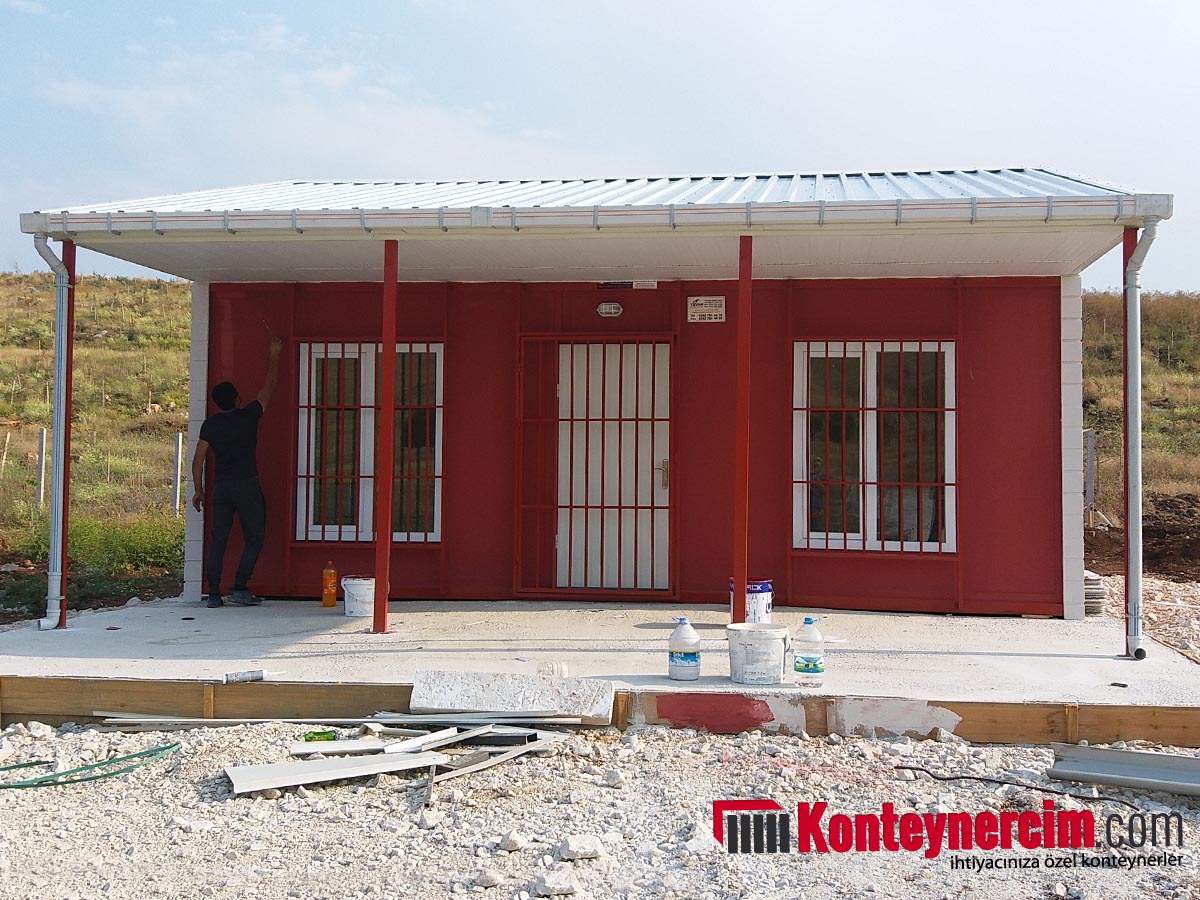 56 m2 Betopanlı, Çatılı, Verandalı Konteyner Ev EV123 Konteynercim