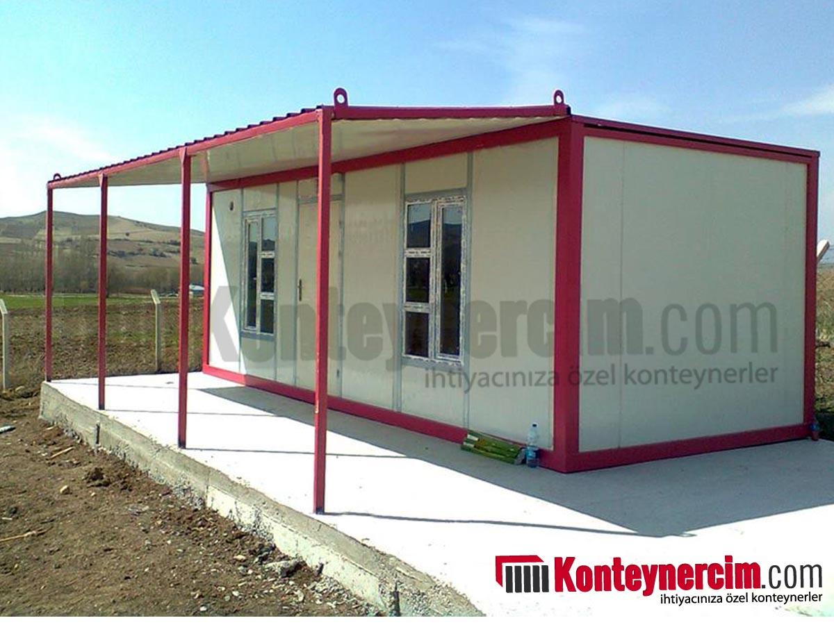 3x7m İki Odalı, Mutfak, Tuvalet, Duş, Verandalı Konteyner Ev, Sandviç Panel – EV134 - Görsel 2