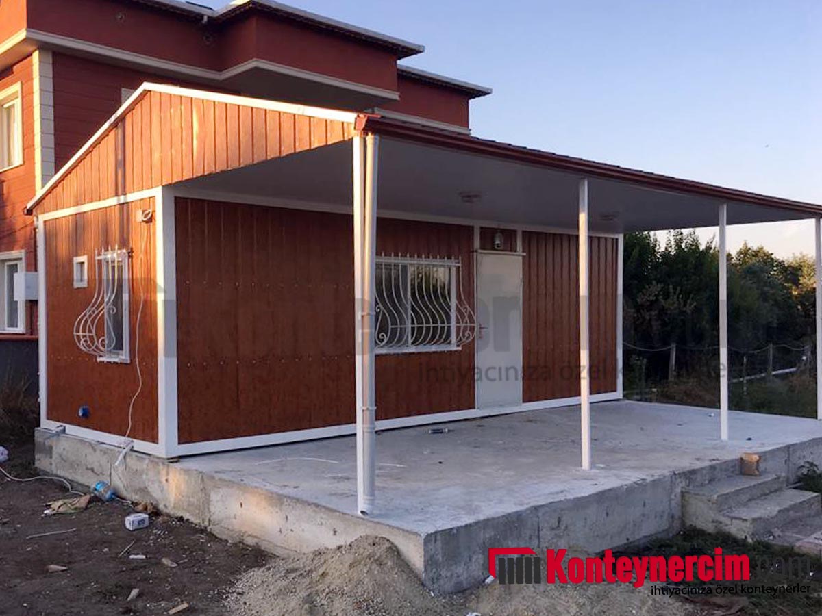 3x7m İki Odalı, Mutfaklı, Tuvalet, Duşlu, Çatılı, Verandalı Konteyner Ev, Saclı - EV133 - Görsel 3