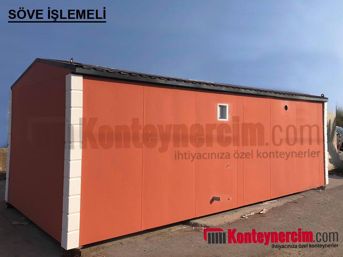 3x7m İki Odalı, WC, Duş ve Mutfaklı, Hazır Çatılı Konteyner Ev, Betopanlı - EV137 - Görsel 5