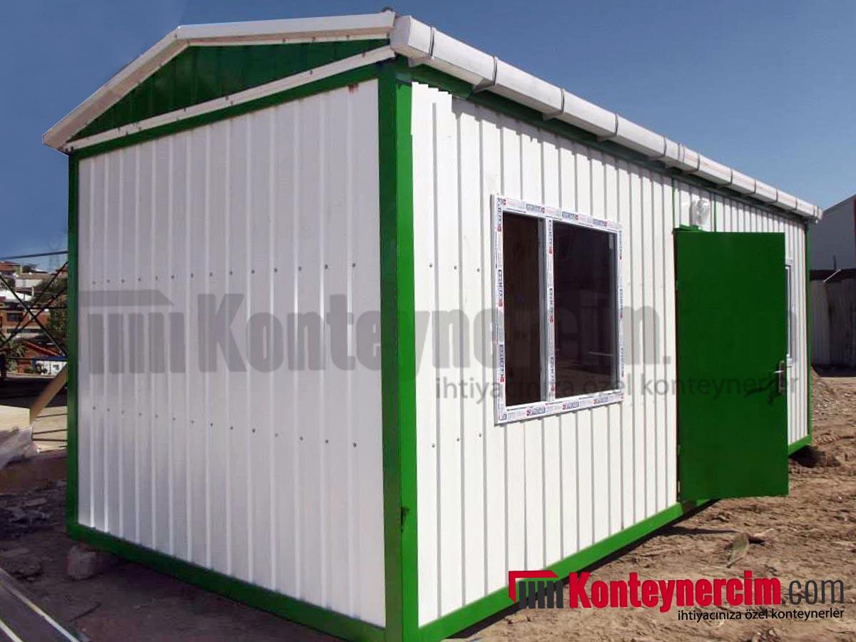 3x7m İki Odalı, WC, Duş ve Mutfaklı, Hazır Çatılı Konteyner Ev, Saclı - EV136