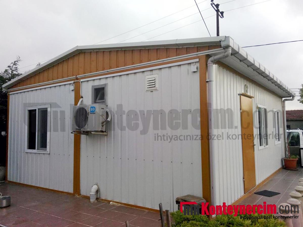 42 m2 3 Odalı, Birleşimli, Galvaniz Saclı Beşik Çatılı Konteyner Ev - EV141 - Görsel 2