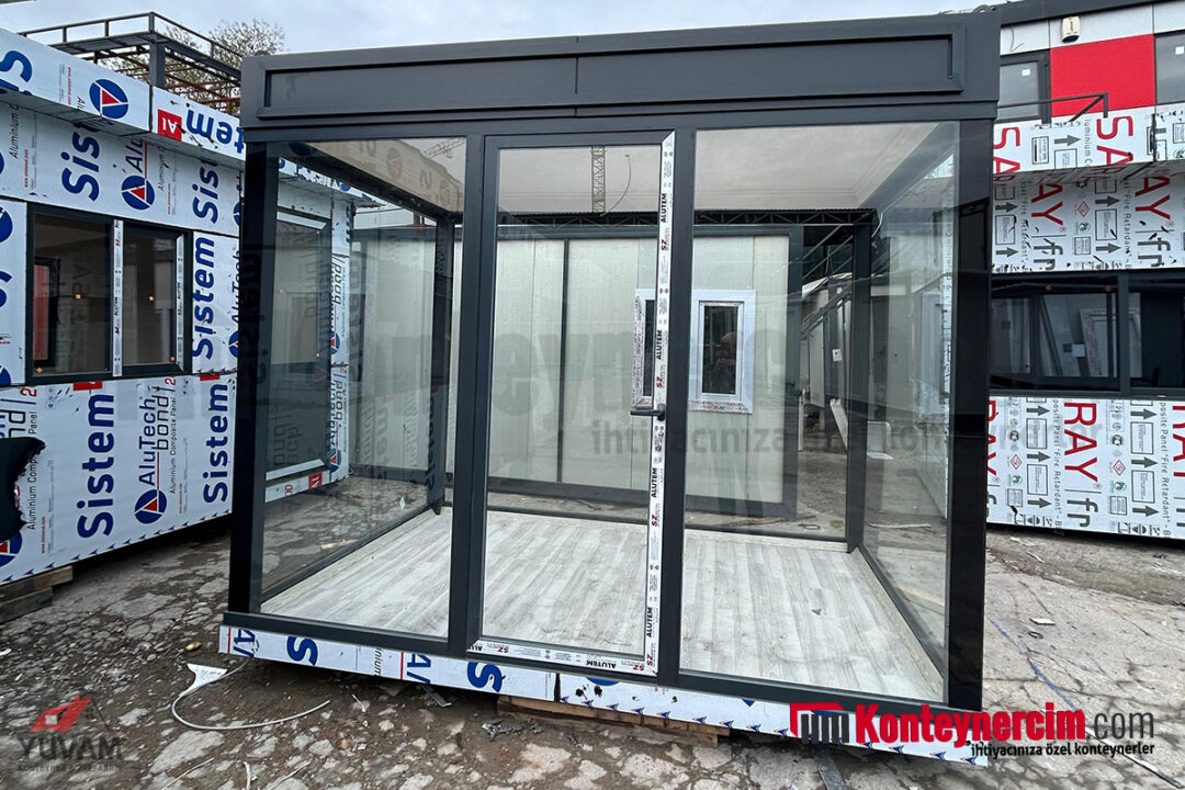 200x300cm Komple Camlı, Çerçevesi ve Çatısı Kompozit Kaplamalı, Vale Kabini - KOM117 - Görsel 5