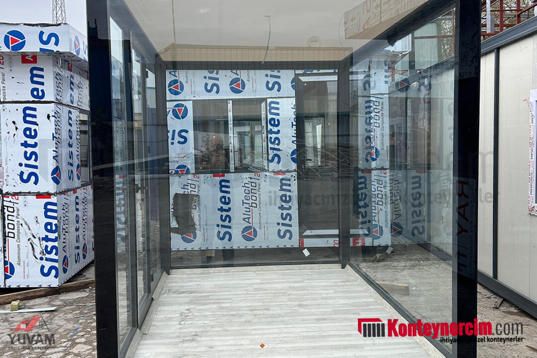 200x300cm Komple Camlı, Çerçevesi ve Çatısı Kompozit Kaplamalı, Vale Kabini - KOM117 - Görsel 6