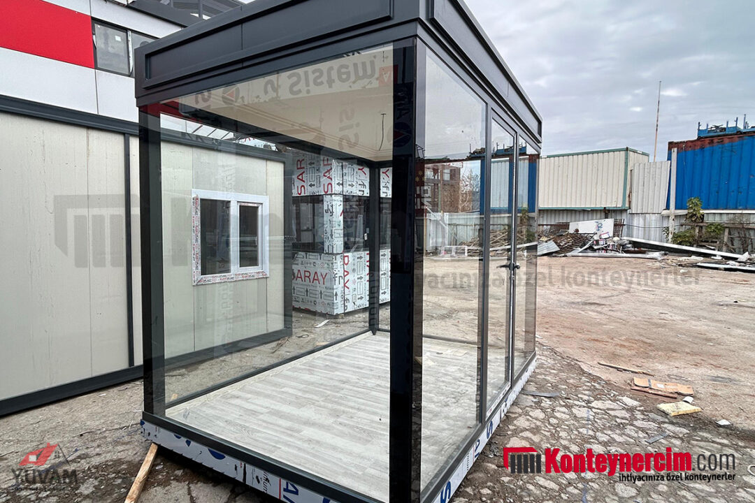 200x300cm Komple Camlı, Çerçevesi ve Çatısı Kompozit Kaplamalı, Vale Kabini - KOM117 - Görsel 4