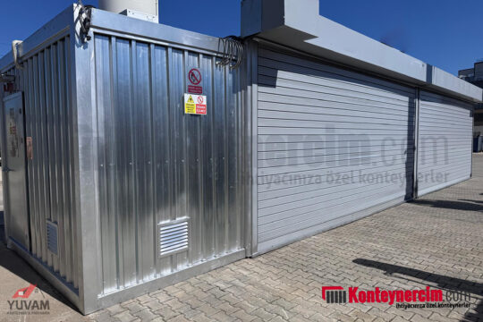 3x12 m Süper Güvenlikli, Çift Katlı, Yanmaz ve Otomatik Yangın Korumalı Ex-proof Kimyasal Depolama Konteyneri - ATK155