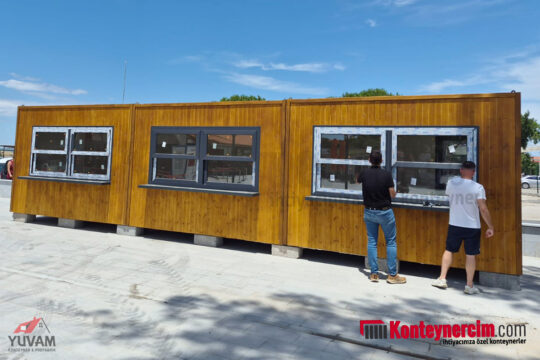 3x3m 3'lü Birleşim 9 metre Bilet Gişesi Konteyneri, Kalabalık Etkinliklere Özel - CAFE120