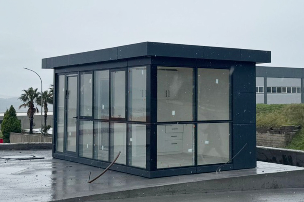 3x6m Silikon Cepheli Alüminyum Kompozit Kaplamalı Güvenlik Personeli Konteyneri - BEK157