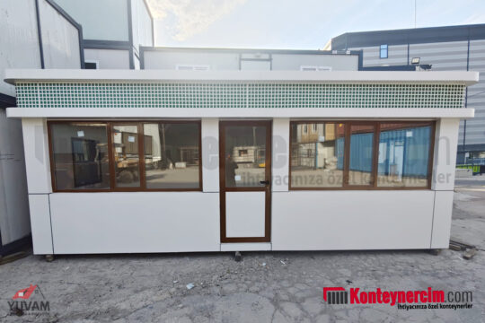 3x7m Lüks Dekoratif Parapet Çatılı Kompozit Ofis Konteyneri - KOM140